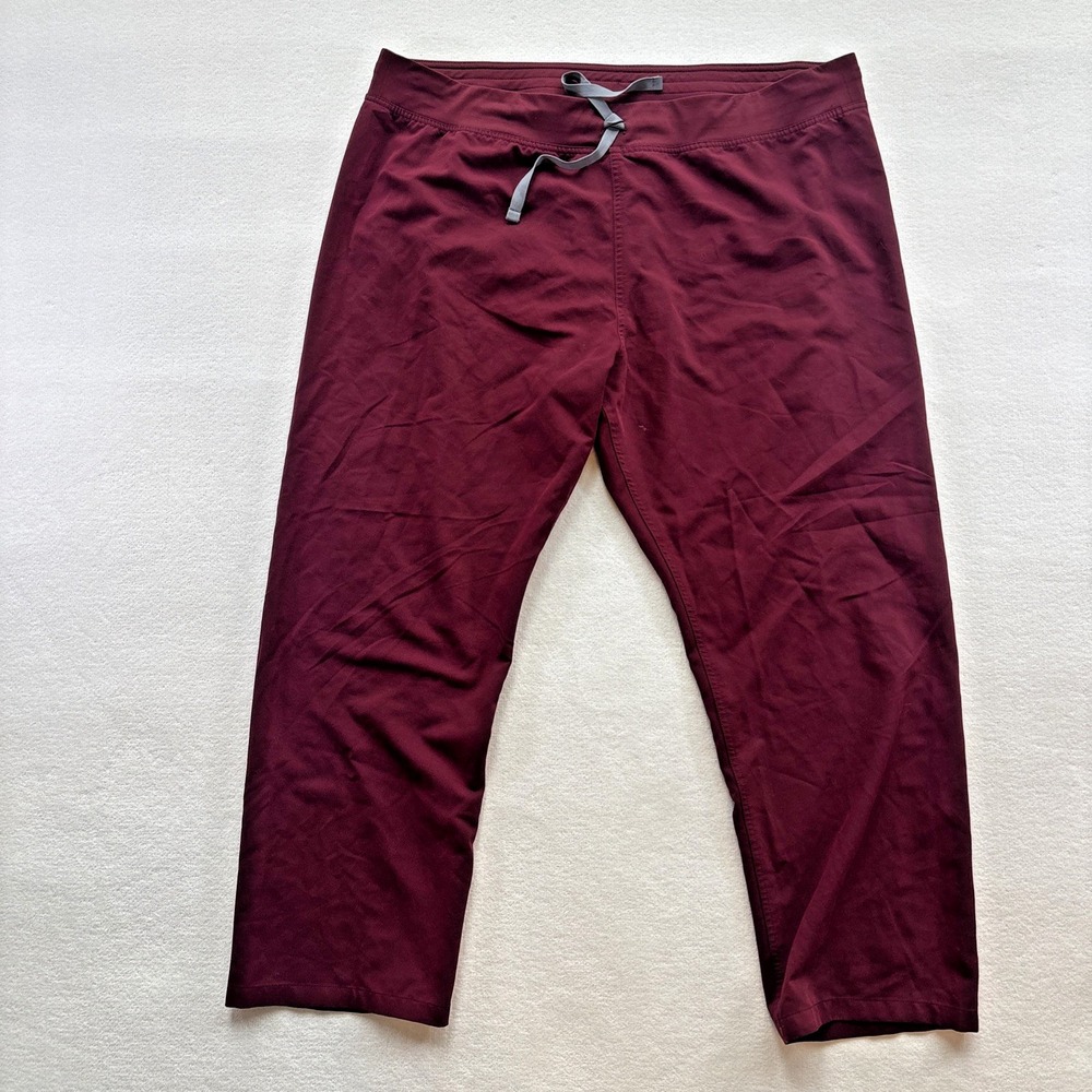 FIGS Technical Collection Scrub Pants Women XXL Petite Maroon Burgundy T21003P‎